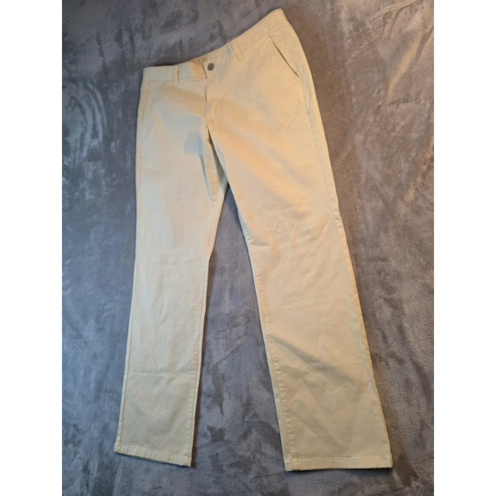 Bonobos Men's Chino Pants 34x30 Yellow Slim Fit Flat Front Casual